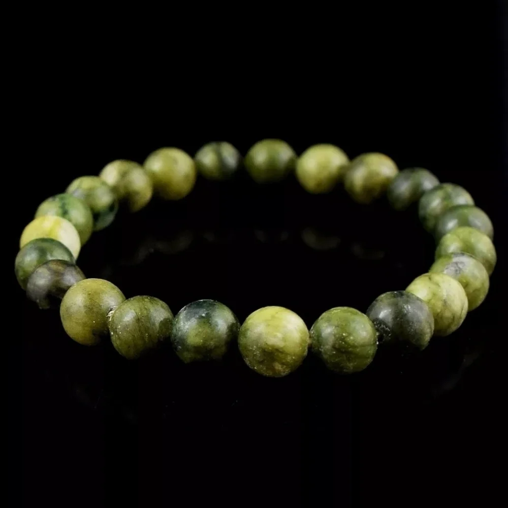 Forest Green Jasper 100.00 Cts Stretchable Gemstone Round Beaded 7